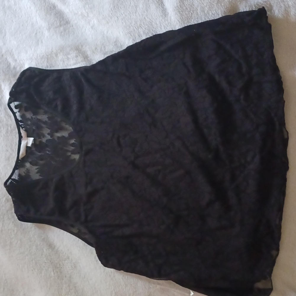 Sheer & lacy black tank top